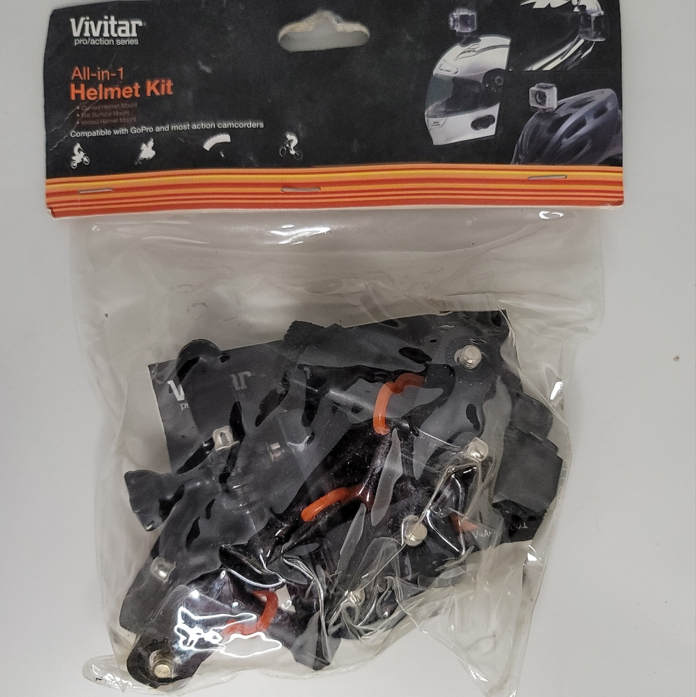 Vivitar Pro/Action  All-in-1 Helmet Kit compatible with GoPro & more